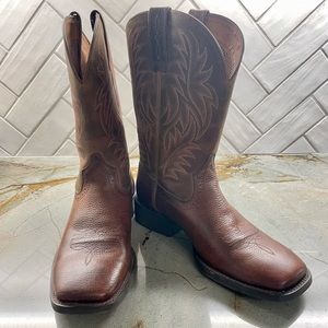 Ariat Men's Sport Fiddle Brown Wide Square Toe Boots